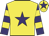 Yellow, purple star, purple and yellow hooped sleeves, yellow cap, purple star