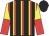 Black, yellow and red stripes, yellow and red halved sleeves, black cap