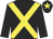 Black, yellow cross sashes, black arms, black cap, yellow star