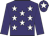 Purple, white stars, purple sleeves, white star on cap