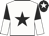 White, black star, halved sleeves, black cap, white star