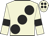 Beige, large black spots, armlets and spots on cap
