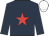 dark blue, red star, white cap