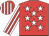 Red, white stars, white and red striped sleeves, red and white striped cap