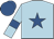 Light blue, royal blue star, armlets and cap