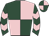 Dark green and pink (quartered), chevrons on sleeves