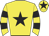 Yellow, black star, hooped sleeves and star on cap