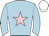 Light blue, pink star, white cap