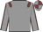 Grey body, garnet epaulettes, grey arms, garnet seams, grey cap, garnet quartered