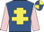 Royal blue, yellow cross of lorraine, pink sleeves, royal blue and yellow quartered cap