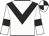 White body, black chevron, white arms, black armlets, white cap, black quartered