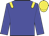 Big-blue body, yellow epaulettes, big-blue arms, yellow cap
