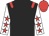 Black body, red epaulettes, white arms, red stars, red cap