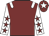Maroon, white epaulets, white sleeves, maroon stars, maroon cap, white star