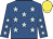 Royal blue, light blue stars, yellow cap