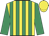 Yellow and emerald green stripes, emerald green sleeves, yellow cap