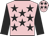 Pink, Black stars and sleeves, Pink cap, Black stars