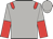 Light grey, red epaulets, light grey and red halved sleeves, light grey cap