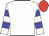 White, White and BLue hooped sleeves, Red cap