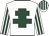 White, dark green cross of lorraine, striped sleeves and cap