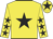Yellow, black star, black stars on sleeves, black star on cap