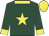 Dark green, yellow star, yellow collar, cuffs and  cap