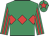 Emerald green, red triple diamond, striped sleeves and star on cap