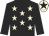 Black, beige stars, black sleeves, beige cap, black star