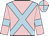 Pink, light blue cross belts and armlets, light blue and pink quartered cap