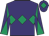Purple, emerald green triple diamond, diabolo on sleeves and diamond on cap