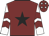Maroon, black star, white and maroon chevrons on sleeves, maroon cap, white stars