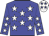 Big-blue body, white stars, big-blue arms, white stars, white cap, big-blue stars