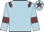 Light blue body, garnet epaulettes, light blue arms, garnet armlets, light blue cap, garnet star