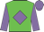 Big-green body, mauve diamond, mauve arms, mauve cap