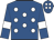 Royal blue, white spots, white armlets