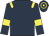 dark blue, yellow epaulets, yellow armlets, hooped cap