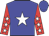 Blue, white star, red sleeves, white stars, blue cap