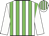 White, green stripes, white sleeves, striped cap