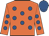 Orange, royal blue spots and cap