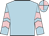 Light blue, pink chevrons on sleeves, quartered cap