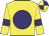 Yellow, purple disc and armlets, quartered cap