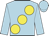 Light blue, large yellow spots, light blue cap