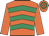 Orange & emerald green chevrons, orange sleeves, hooped cap