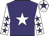 Purple, white star, white sleeves, purple stars, white cap, purple star