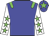 Blue body, green epaulettes, white arms, green stars, blue cap, green star