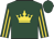 dark green, gold crown, striped sleeves