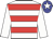 White body, red hooped, white arms, big-blue cap, white star