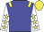 Blue body, yellow epaulettes, white arms, yellow stars, yellow cap