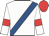 White, royal blue sash, white sleeves, red armlets, red cap