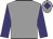 Grey, purple sleeves, grey cap, purple diamond